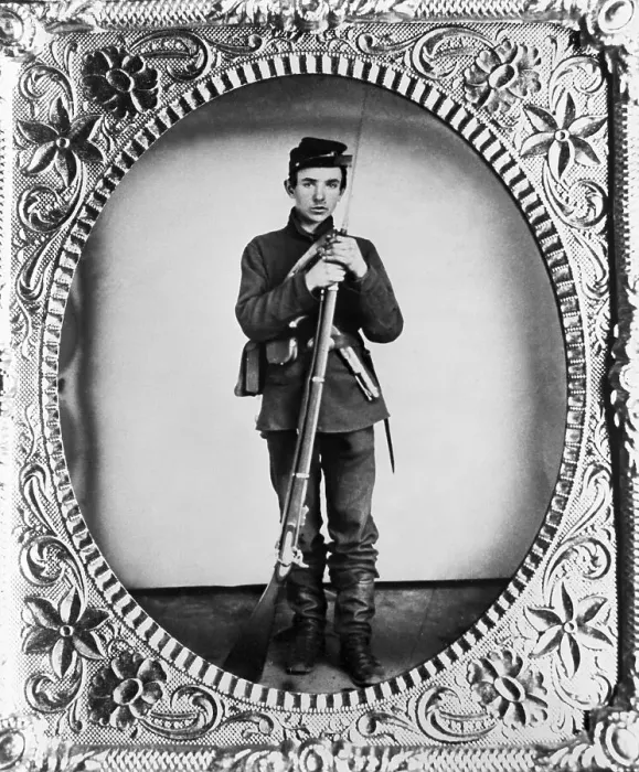 Framed Print : Youthful Union Infantry Private Framed Print : Youthful Union Infantry Private