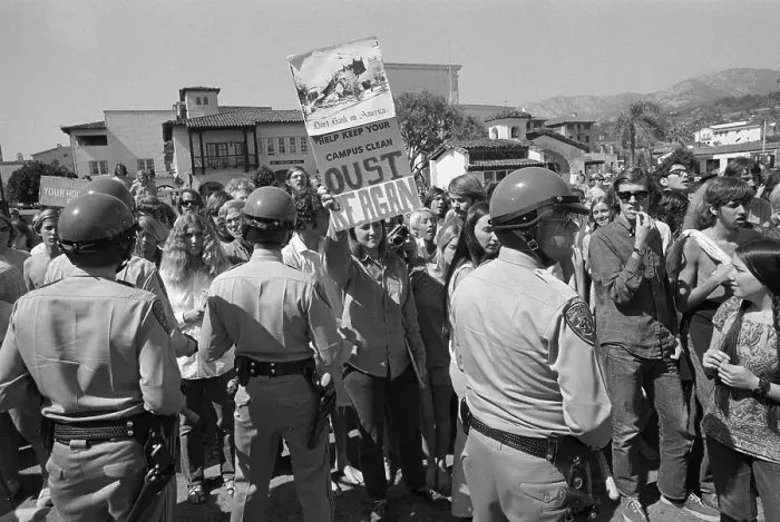 Framed Print : Youths Protesting During Fundraising Luncheon Framed Print : Youths Protesting During Fundraising Luncheon