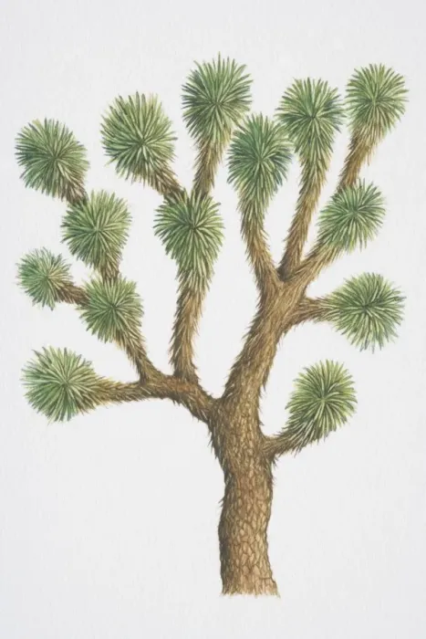 Framed Print : Yucca brevifolia, Joshua Tree, with spiny foliage