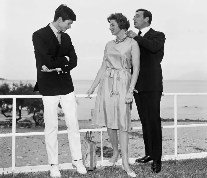 Framed Print : Yves Montand Adjusting Ingrid Bergman's Necklace Framed Print : Yves Montand Adjusting Ingrid Bergman's Necklace