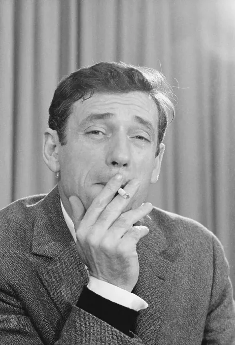 Framed Print : Yves Montand Being Interviewed Framed Print : Yves Montand Being Interviewed