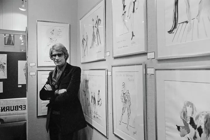 Framed Print : Yves Saint Laurent At an Exhibition Framed Print : Yves Saint Laurent At an Exhibition
