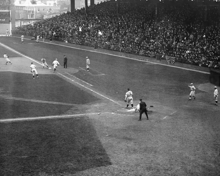 Framed Print : Zach Wheat Scoring in World Series Game