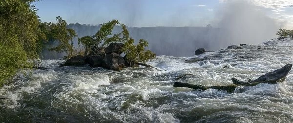 The Zambezi River just above The Eastern Cataract. Victoria Falls. Livingstone. Zambia
