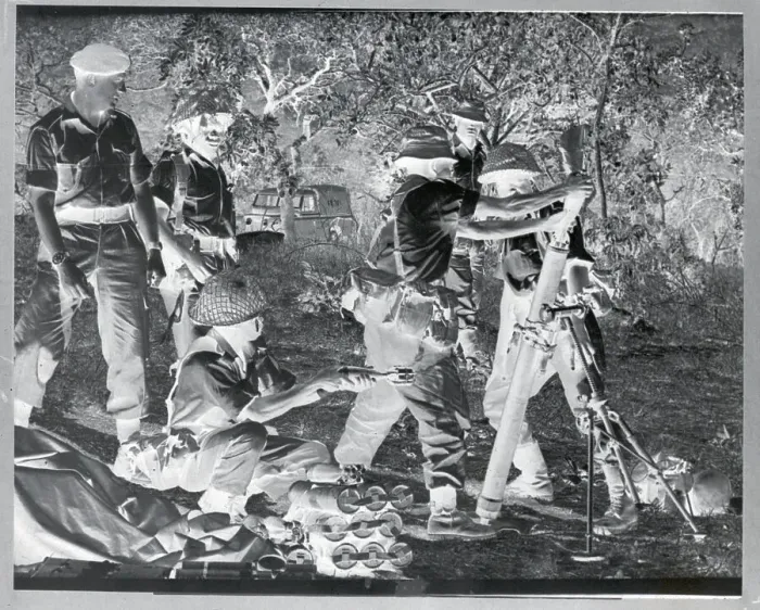 Framed Print : Zambian Soldiers Practice with 81MM Gun Framed Print : Zambian Soldiers Practice with 81MM Gun