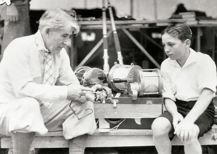Framed Print : Zane Grey Demonstrating Fishing Techniques Framed Print : Zane Grey Demonstrating Fishing Techniques