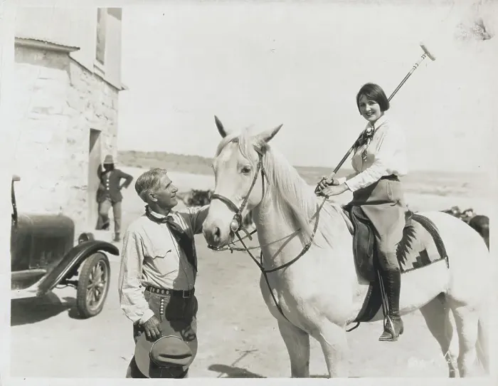 Framed Print : Zane Grey Posing with Polo Player Framed Print : Zane Grey Posing with Polo Player