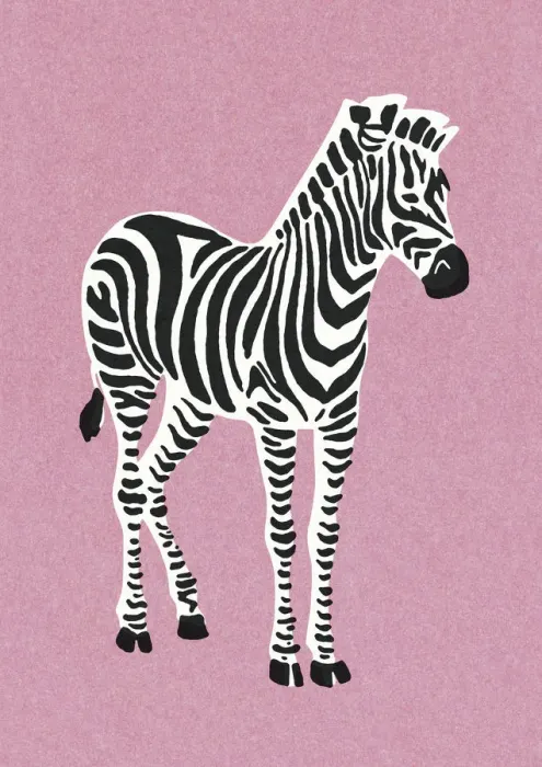 Framed Print : Zebra on Pink Background Framed Print : Zebra on Pink Background