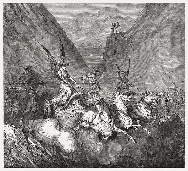 Zechariahs 8th Vision: The four chariots (Zechariah 6), published 1886