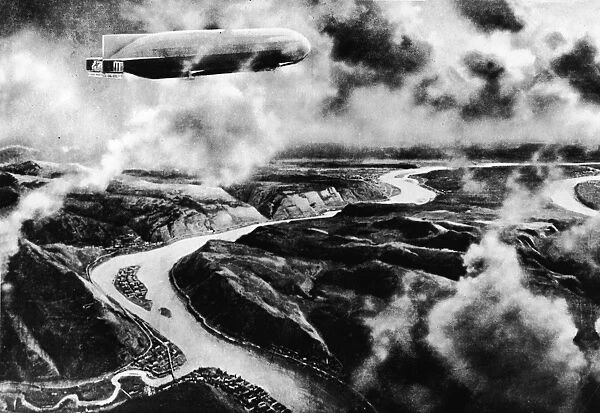 A Zeppelin Flies Over The Balkans
