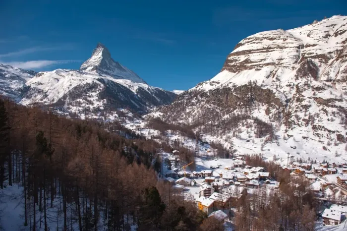 Framed Print : Zermatt city with Matterhorn background Framed Print : Zermatt city with Matterhorn background