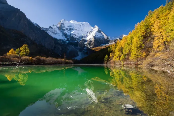 Framed Print : Zhuomala lake in Yading national park Framed Print : Zhuomala lake in Yading national park