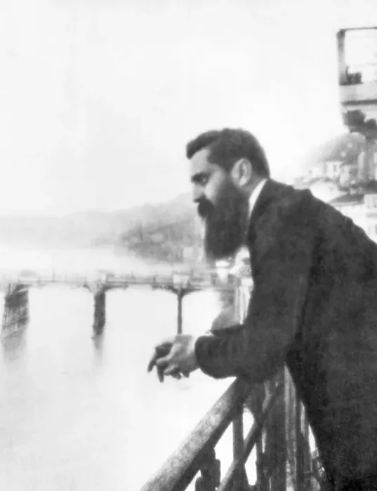 Framed Print : Zionism Founder Theodor Herzl Leaning on Railing Framed Print : Zionism Founder Theodor Herzl Leaning on Railing