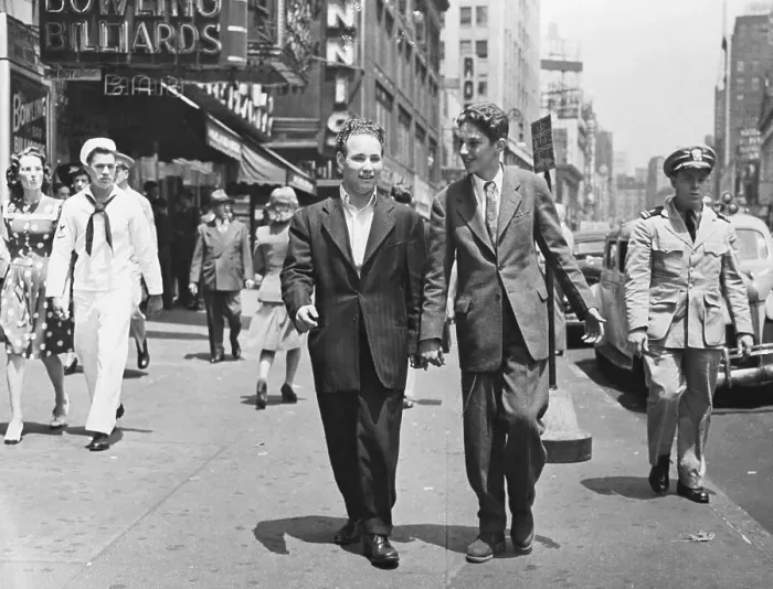 Framed Print : Zoot Suiters Walking Down the Street
