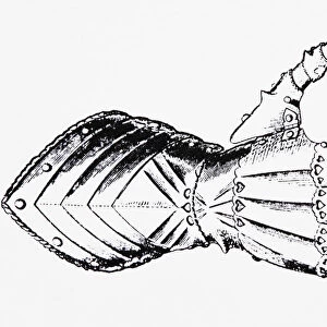 14th century plate armor gauntlet