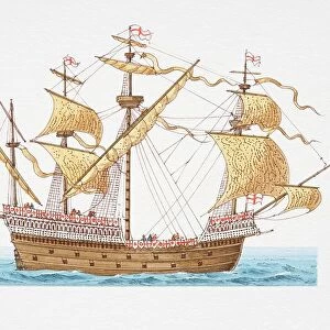 The 1514 ship Henry Grace a Dieu, side view
