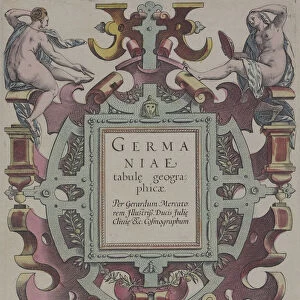 16th century, antique, archival, atlas, book, cartouche, cover, design, elegant, embellishments