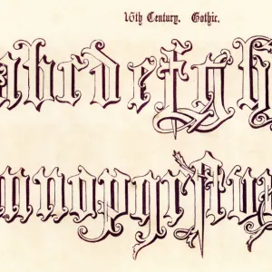 16th Century Gothic Style Alphabet