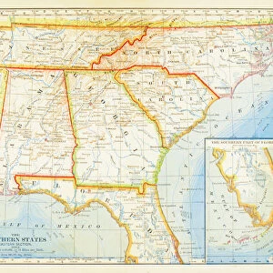 1883 Southern States Map