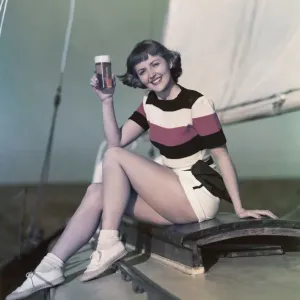 1960s Woman Sailing Print 1960s Woman Sailing Print