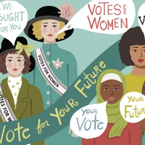 19th Amendment Votes for Women Illustration