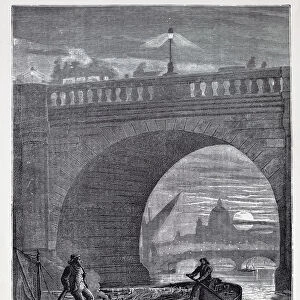 19th century illustration of the Waterloo bridge