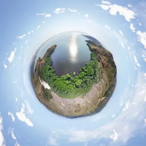 360 Aerial View of Loh Buaya Bay Print in Little Planet Format 360 Aerial View of Loh Buaya Bay Print in Little Planet Format