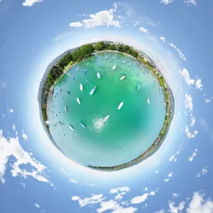 360A Aerial Little Planet of Lake Zurich, Switzerland