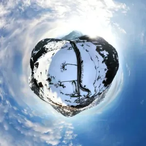 360A Aerial View of Winter in Gstaad, Switzerla 360A Aerial View of Winter in Gstaad, Switzerla
