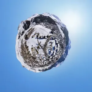 360A aerial view of winter in Verbier, Switzerland 360A aerial view of winter in Verbier, Switzerland