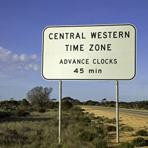 45 minute time zone signs, Nullabor, Australia