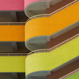 Abstract of a colourful building