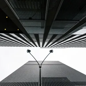 Abstract urban shot of New York street, directly below Abstract urban shot of New York street, directly below
