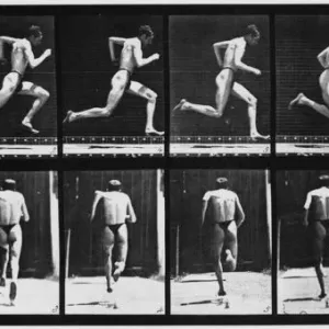 Action Man Print circa 1885 - Side and Back Views of a Running Figure Action Man Print circa 1885 - Side and Back Views of a Running Figure