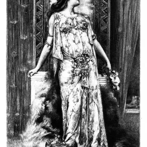 Sarah Bernhardt Engraving Print 1894