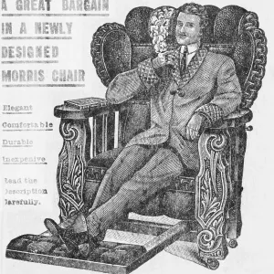 Advertisement for a Chair with Man Smoking While Reclining Advertisement for a Chair with Man Smoking While Reclining