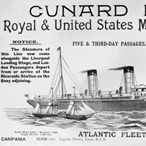 Advertisement for the Cunard liner R. M. S. Campania