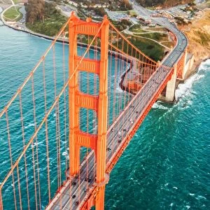 Aerial of Golden gate bridge, San Francisco, USA