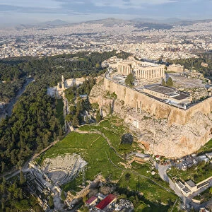 Aerial photo of the Acropolis of Athens, Greece