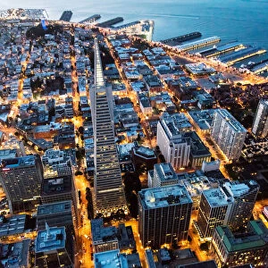 Aerial of Transamerica pyramid, San Francisco