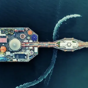 An aerial view of Brighton Pier - stock photo An aerial view of Brighton Pier - stock photo