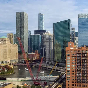 Aerial View Of Chicago River