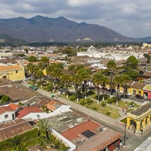 Aerial view at the city of Antigua, Guatemala