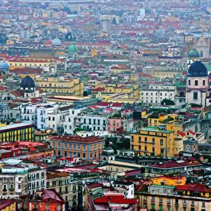 Aerial view of colourful old district of Naples