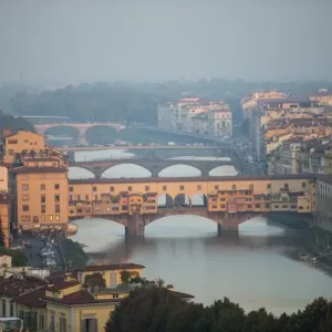 Aerial view of Florence bridges Aerial view of Florence bridges