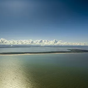 Aerial view, Langeoog, island in the North Sea, East Frisian Islands, Lower Saxony, Germany
