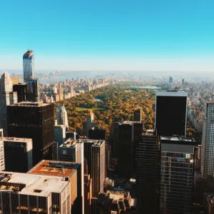 Aerial view of Manhattan in autumn Aerial view of Manhattan in autumn