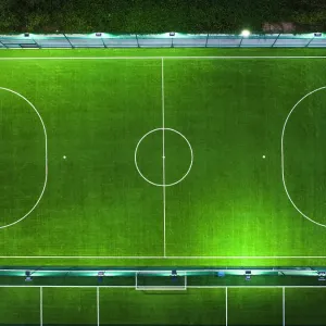 Aerial view of mini football field at night Aerial view of mini football field at night