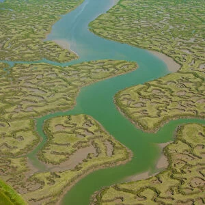 Aerial view of mud flats