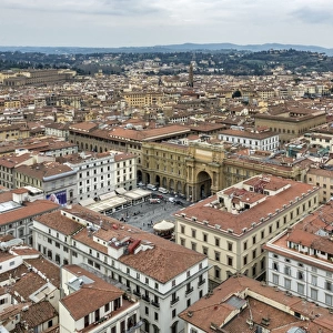 Aerial view of old town, Florence, Italy